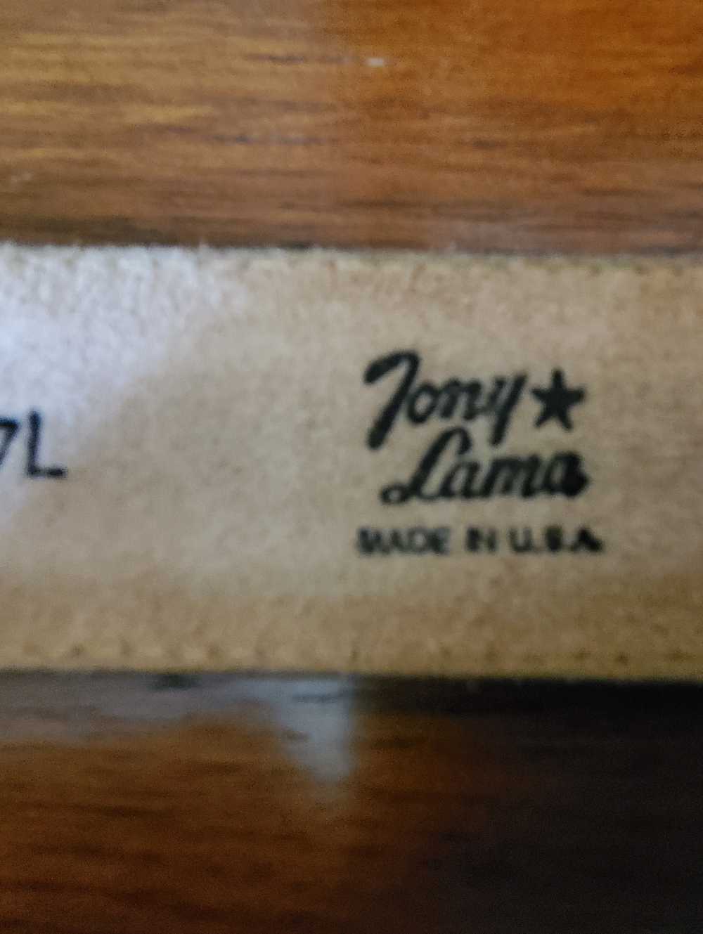 Tony Lama Tan Leather Ostrich Belt with Silver Buckle - Picture 2 of 6